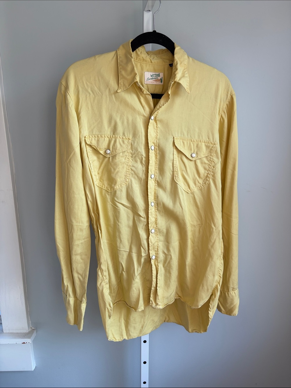Wythe New York Pearl Snap Western Shirt Yellow Buttermilk Mens Size M